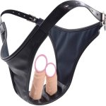 : Double Dildo Panties Underwear Women SexStrapon Anal Butt Plug Sexy Lingerie BDSMStrap On Vaginal Penetration Color : A : Health Household