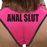 Knaughty Knickers Anal Slut Ass Play Whore Pink and Black Bikini Panties Sexy Underwear Lace Trim at Amazon Womens Clothing store