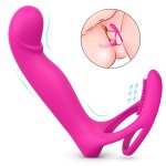 Strap on Dildo Double Penetration Cock Penis Ring Vibrator Anal Plug Men Sex Toy