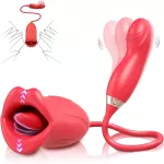 Tongue Licking Clitoral Vibrator with Finger Snapping Egg Vibrator