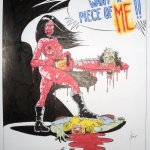 Naked zombie girl with a chainsaw II