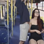 I pushed a young student on the bus and ended up cumming on her tits!