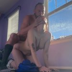 Face COVERED IN CUM and he keeps fucking her