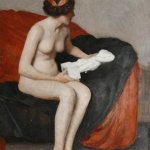 File:William McGregor Paxton Seated nude with sculpture.jpg