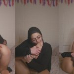 Sucking my Feet and Anal Dildo Mia Niqab
