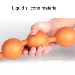 Long Anal Beads Silicone Tail Butt Plug