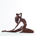 : YouFine Nude Woman Bronze Sculpture 13.3 Long Real Bronze Casting Female Figurine 100 Solid Copper Naked Art Statue Elegant Body Pose Handmade Tabletop Decor for Home Office Display : Home