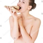 Portrait Nude Woman Eating Raw Ginger Stock Photo 243227026