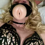 Blonde wearing a Pussy Gag to be Face Fucked: 5 Nude Pics