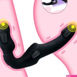 Strapless Strapon Dildo Vibrator For Lesbian Sex Toys Double Ended Vibrating Dildo double dildo double sided dildos lesbian sex toys