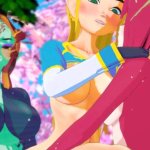 The Legend of Zelda is fucked Double Penetration Futanari by Princess Mipha and Midna