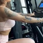 Sweaty pussy after workout getting licked right in the gym