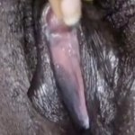Black girl with incredibly long pussy lips