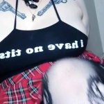 Chubby alt babe cums in fishnets