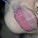 daddy cum on my lips he jerked in face off until he cum right on my big lips