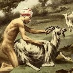 Man having sex with an animal goat Erotic illustration by Edouard-Henri Avril 21 May 1849 to 1928 a French painter and graphic artist under the name Paul Avril he became known as