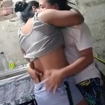 I take off my friends having lesbian sex in her kitchen