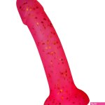 Baseks Pink Starry Siliconen Dildo 18 cm
