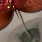 Creamy Cum Covered Pussy Peeing Closeup