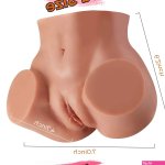 4.5LB Brown Sex Doll Pussy Ass Male Masturbator with Vagina Double Tu