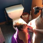 BBW Missy Gives Hubby Sloppy Blowjob On Bathroom Floor