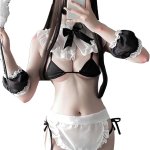 YOMORIO Sexy Maid Lingerie Dames Zwarte Bikiniset curacao