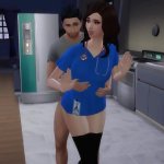 Teen nurse gets triple creampie from her step brother Sims4
