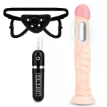 8.5 Realistic Vibrating Dildo Strap-on Harness Set Electric Novelties
