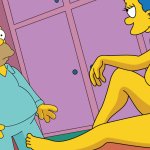 Marge Simpson is already naked and prepped to have hump which always catch Homer by surprise