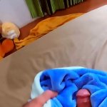 Fucking pajama: POV rubbing cock by pajama and cum on it