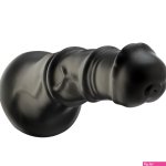 Fantasy Dildo Zwart Opzetstuk 24 cm KlicLok en Zuignap