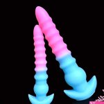 10.03in 12.2in Colorful Luminous Silicone Anal Plug Large Soft Dildo