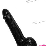 All Black Klassieke Dildo 20 x 45cm