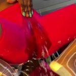 Home alone playing with my pussy with massive squirt through my short