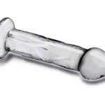 Glas Dildo Glass with Veins and Flat Base Frisky Kytty