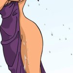 This towel barely covers Leelas hot wet body after taking a shower
