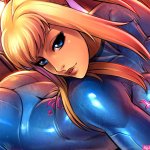 reiq Samus Aran ass big boobs boobs huge breasts curvy blonde women blue eyes video game girls video games video game art Metroid series
