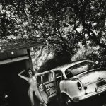1992 Vintage HELMUT NEWTON Female Nude Woman Old Plymouth Car Photo Art 16X20