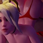 Female POV 3D anal doggy style from Overwatch Mercys perspective