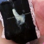 Teen dripping white pussy juice on panties