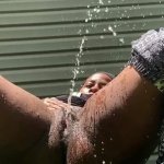 Free Easily caught squirting black twat in daylight outside! Porn Video