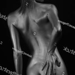 Naked Female Body Silver Body Painting Stock Photo 506179309
