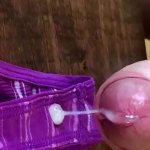 She watched me cum on her panties