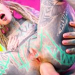 Heavily tattooed cute girls Get ANAL fucked from Big dick
