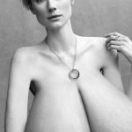 Super skinny actres El.De. got huge saggy tits