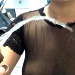 dirty bitch asks me to pee on her tits and gives me her big piss tower from her soft pussy