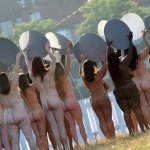 Everything She Says Means Everything installation of 100 nude women at the RNC.