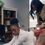 Ebony secretary fucks her hot black boss